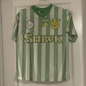 Shrek Green and White Striped Shirt